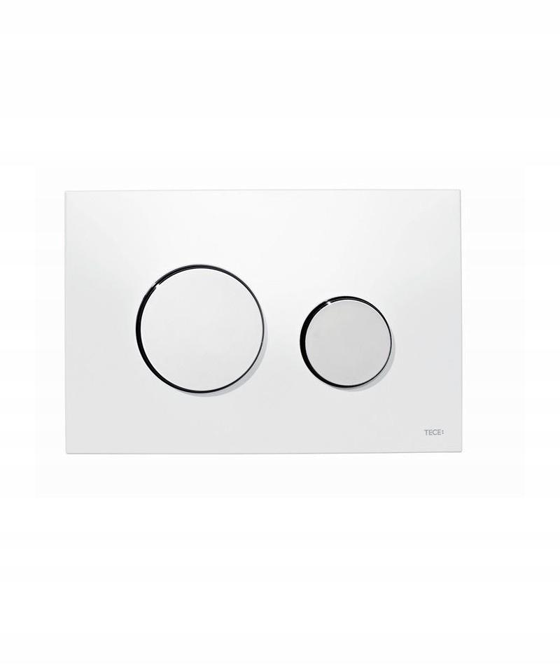 Przycisk spłuk TECE loop podwójny do WC z tworz sztucz biały/chrom połysk