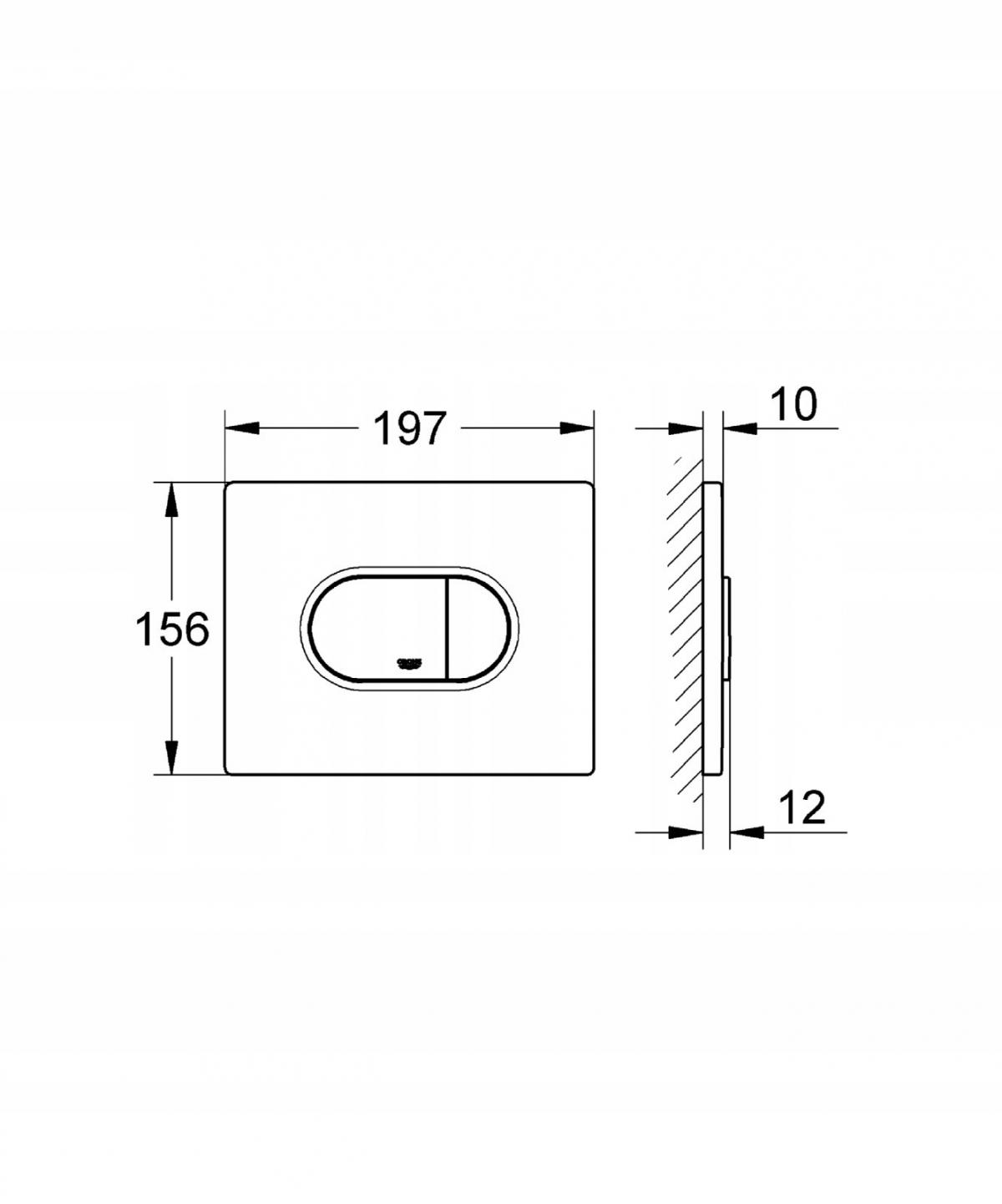 Przycisk uruchamiający GROHE Arena Cosmopolitan do WC chrom 197x156x10 mm