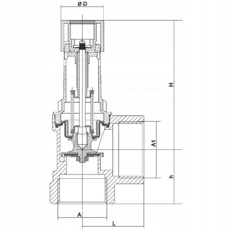 Zawór bezpieczeństwa HUSTY SYR 1915 3/4 GW 3 bar