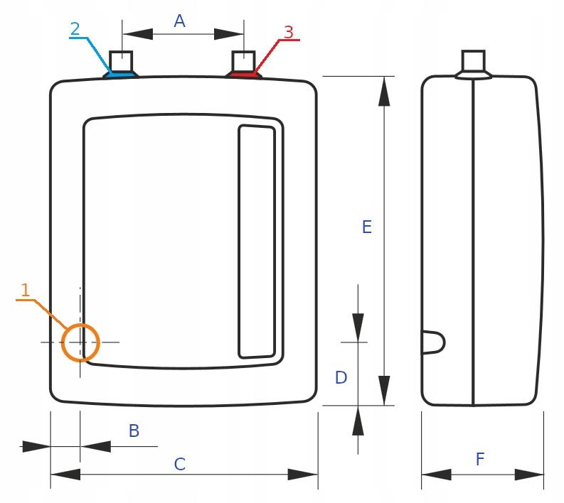 Podgrzewacz elektryczny przepływowy ciśnieniowy podumywalkowy 4.4 kW KOSPEL