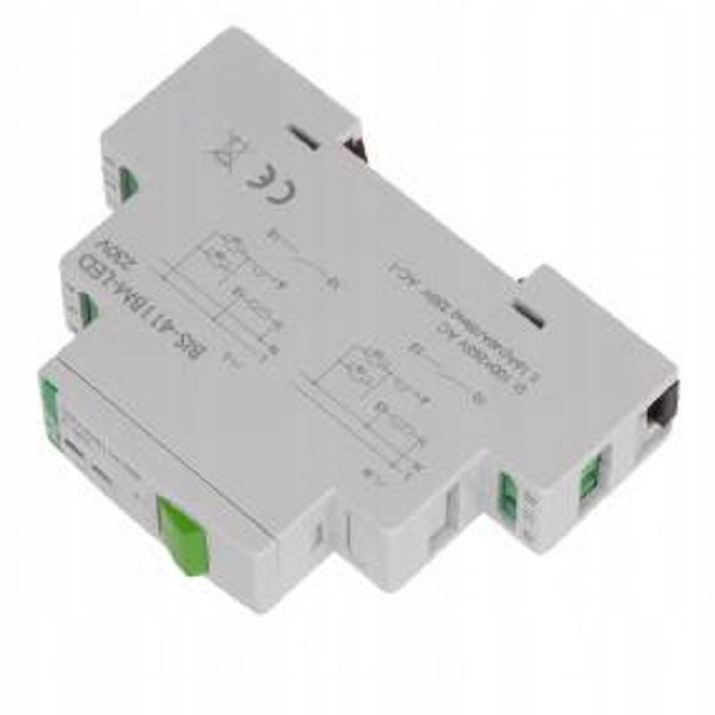 Przekaźnik bistabilny BIS-411BM-LED z przyciskiem do sterowania ręcznego, p