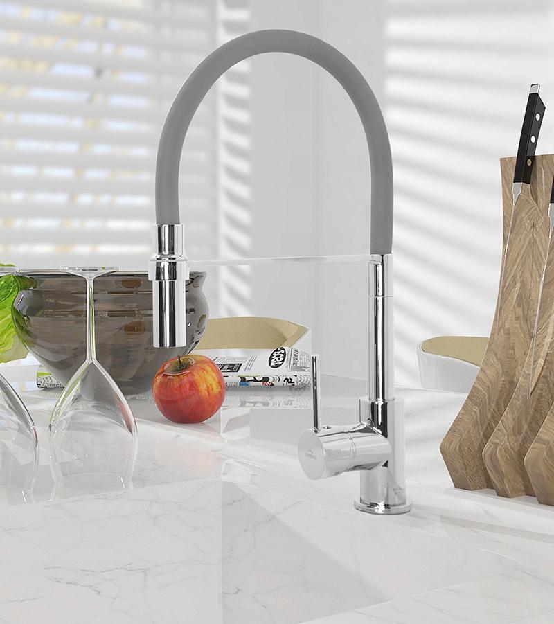 Bateria zlewozmywakowa INVENA KAMELEON SZARA 48h