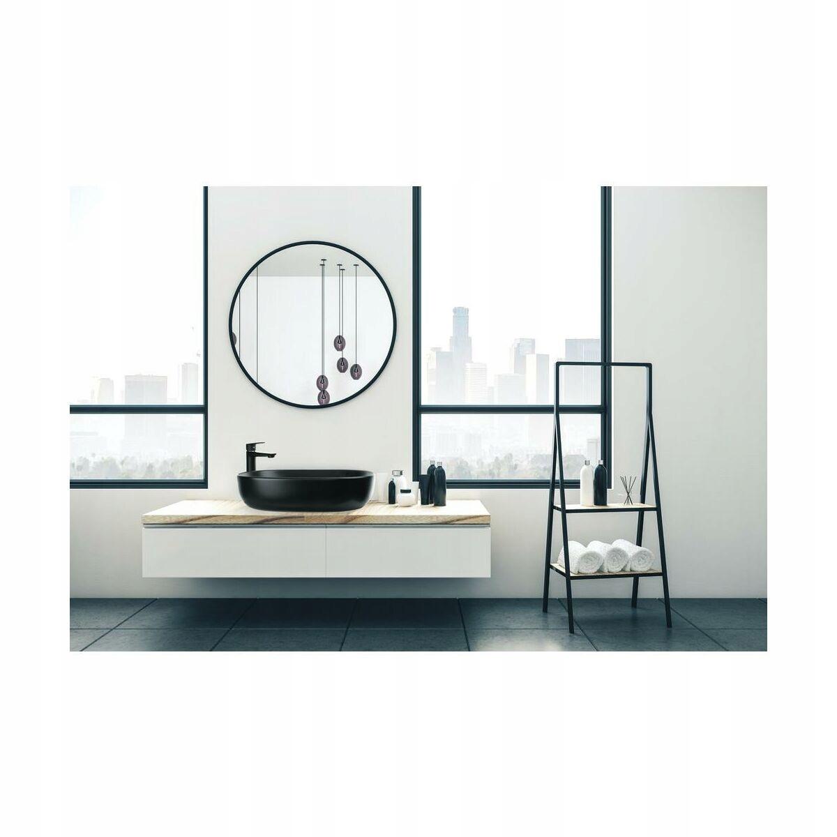 INVENA UMYWALKA NABLATOWA KORFU INVENA TREND 60 CM OWALNA CZARNY PÓŁMAT