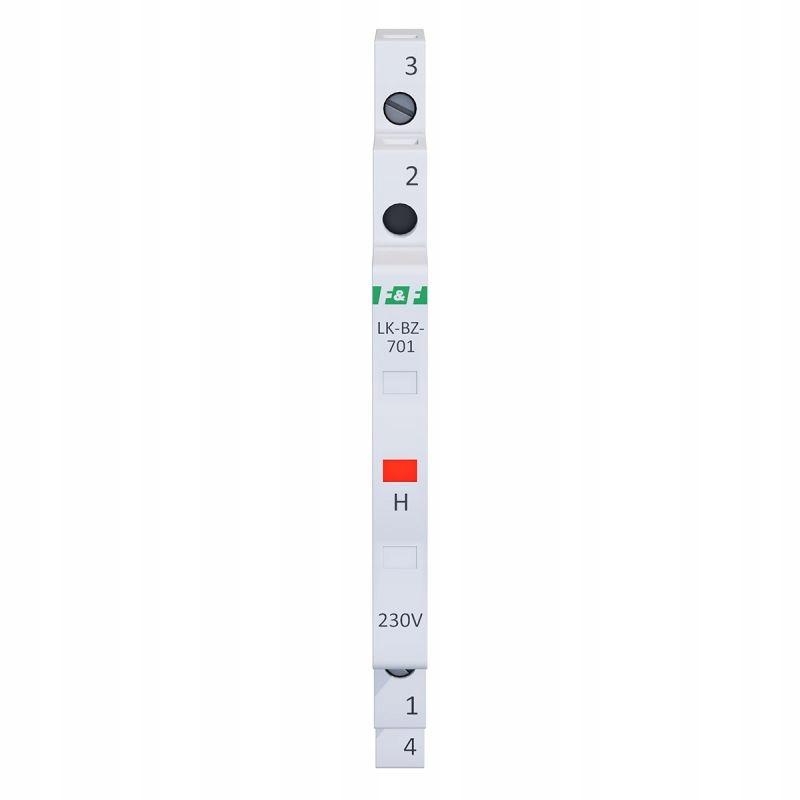 Lampka kontrolna zasilania z zabezpieczeniem LK-BZ-701R 1/3S 230V 1xLED CZE