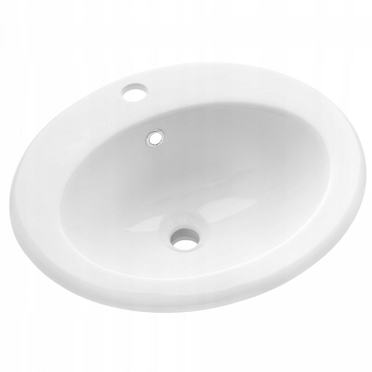 INVENA UMYWALKA WPUSZCZANA W BLAT NIKEA 50 CM, Z OTW. NA BAT.