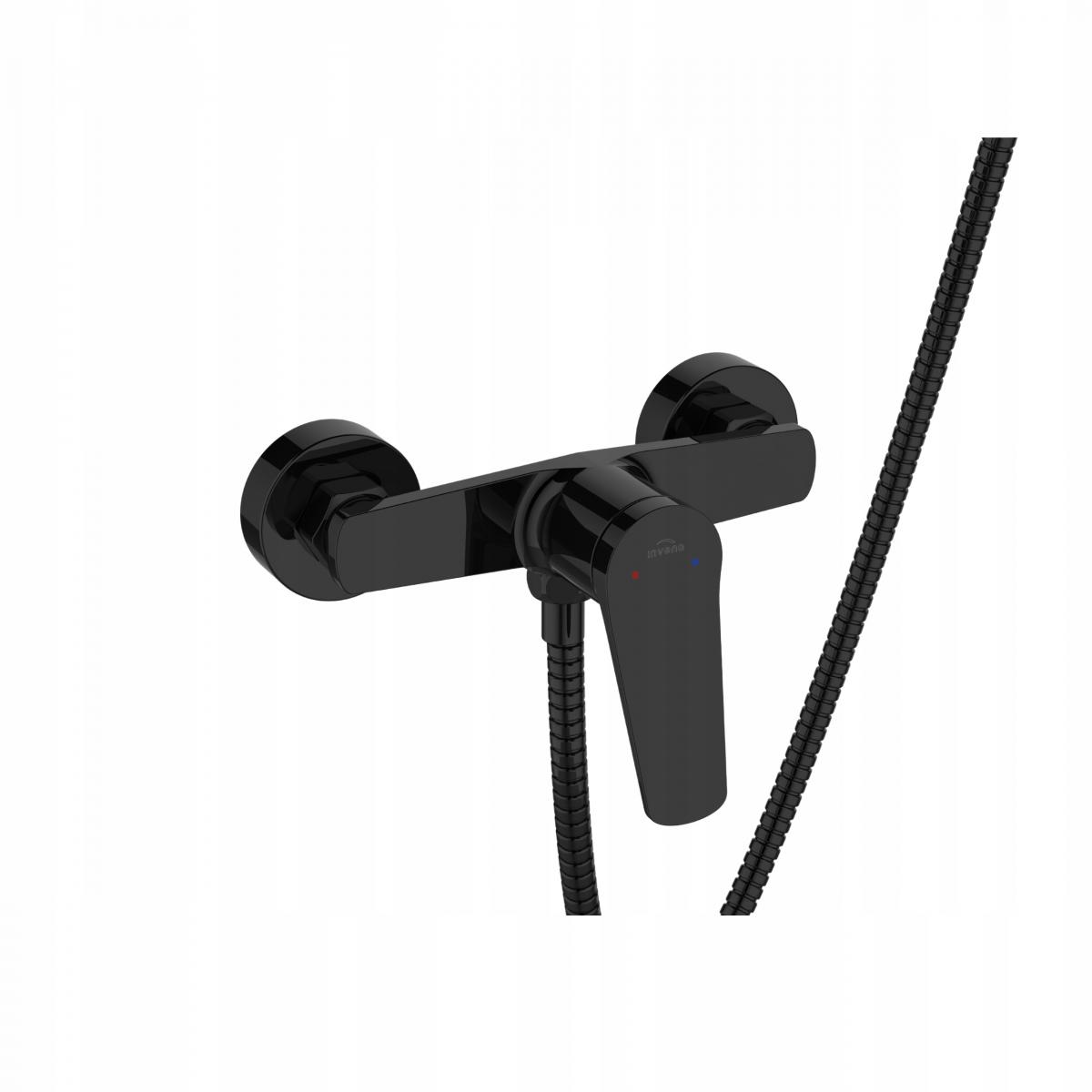 INVENA BATERIA NATRYSKOWA ALONIA INVENA TREND Z ZESTAWEM NATR CZARNY POŁYSK