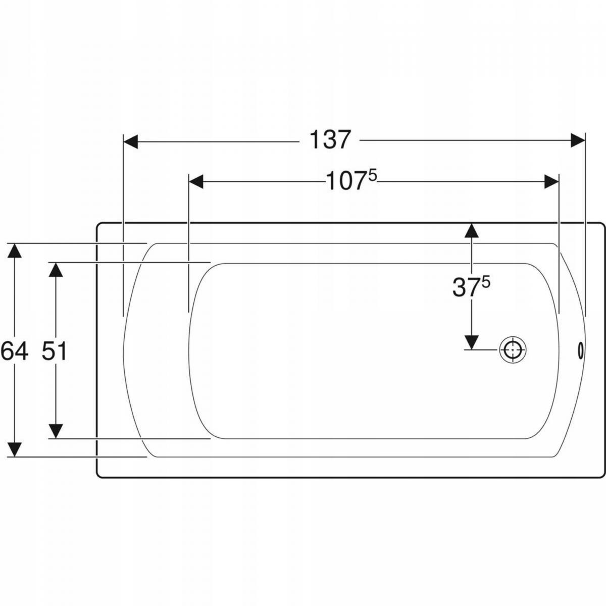 GEBERIT Wanna prostokątna Perfect 150x75 cm