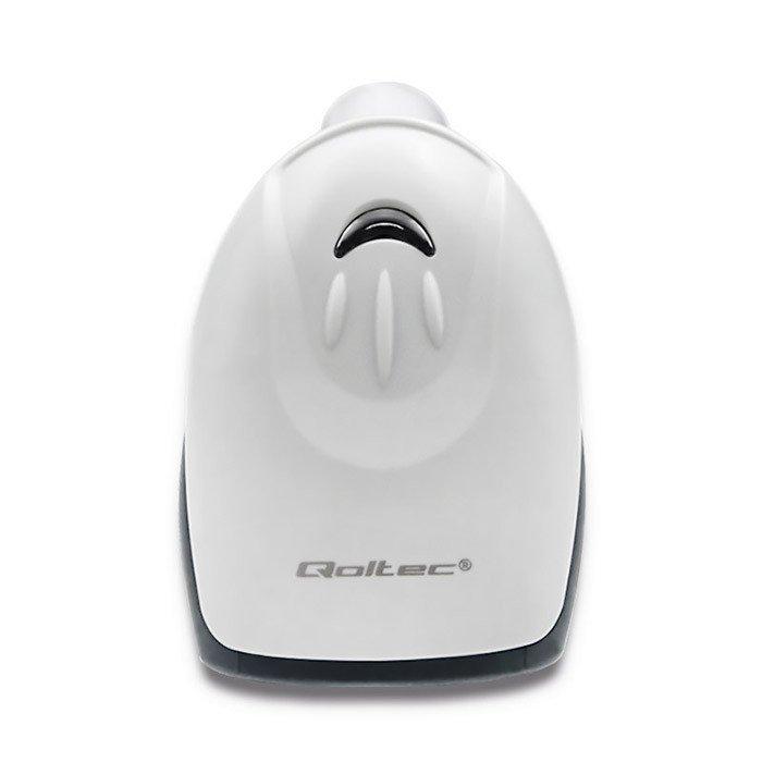 QOLTEC Laserowy czytnik kodów kreskowych 1D, CCD, USB, Biały, 50865