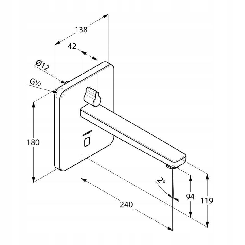 Bateria umywalkowa elektroniczna, bezdotykowa natynk KLUDI ZENTA chrom