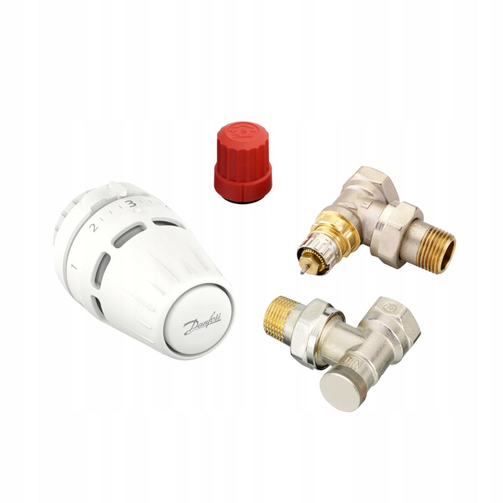 DANFOSS Zestaw termostatyczny KĄTOWY 1/2 CALA z głowicą REGUS RAN-N 48h