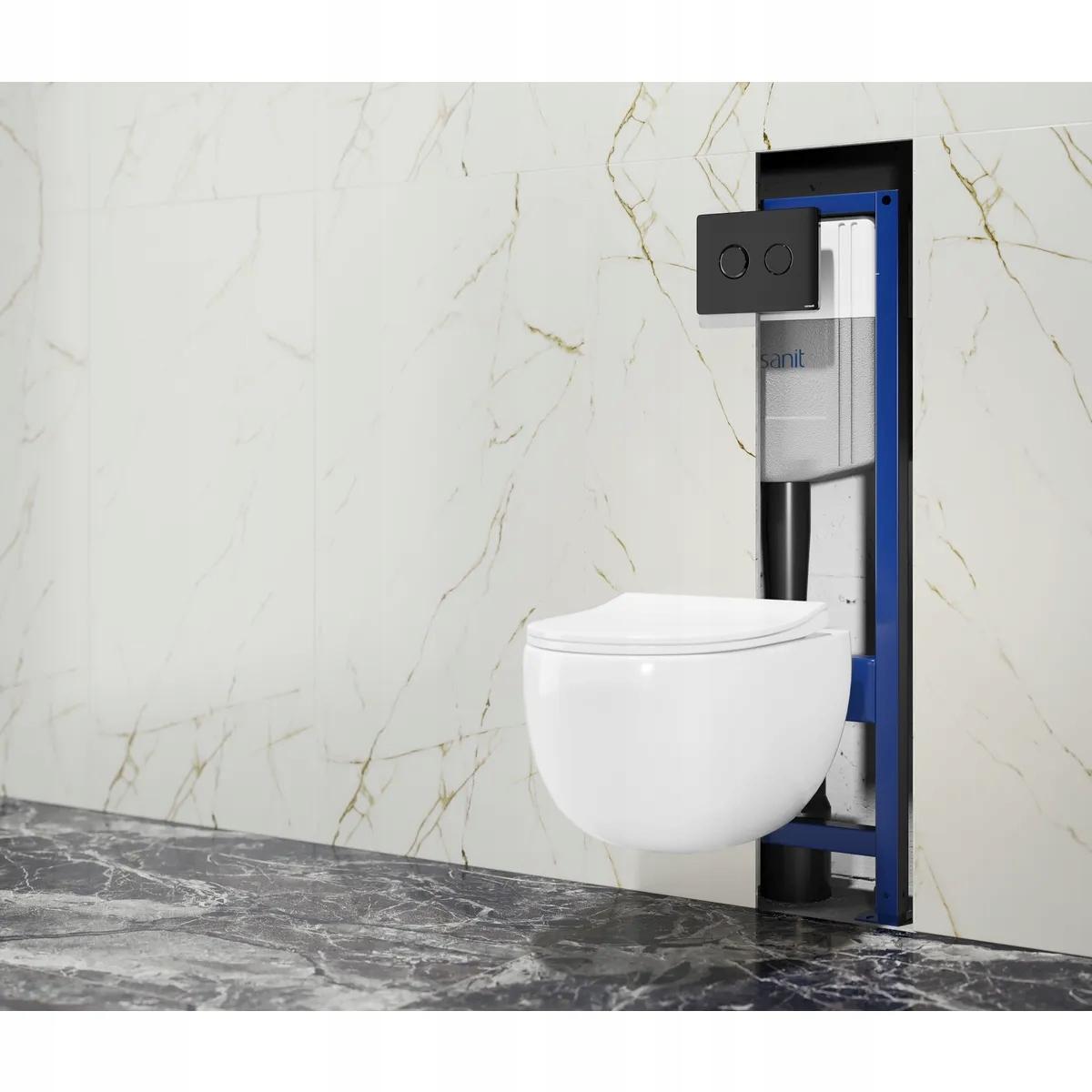 Stelaż Podtynkowy B959 System 50 Pneumatyczny Przycisk Czarny Mat