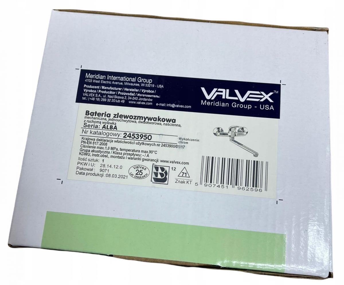 Bateria kuchenna Alba ścienna dwuotworowa chrom