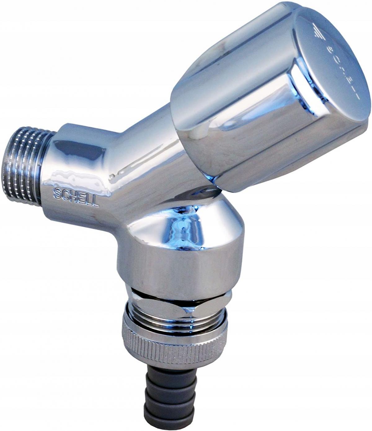 Zawór skośny GZ 1/2 z pokrętłem i głowicą z komorą smarną SCHELL COMFOR