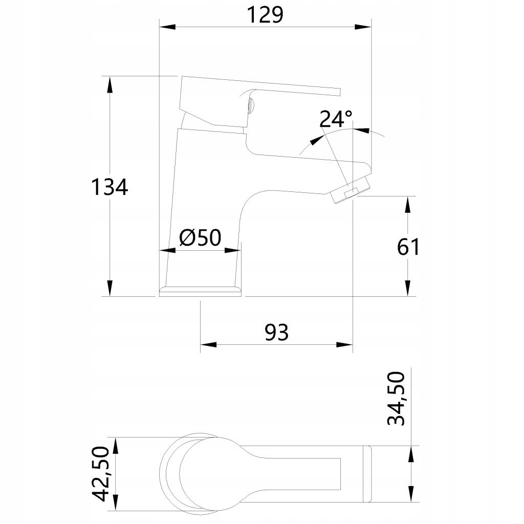 INVENA BATERIA UMYWALKOWA NISKA BRALOS CZARNA