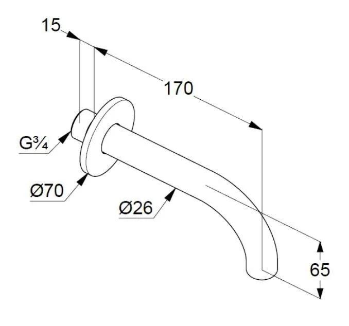 Wylewka wannowa KLUDI BOZZ DN 20 chrom