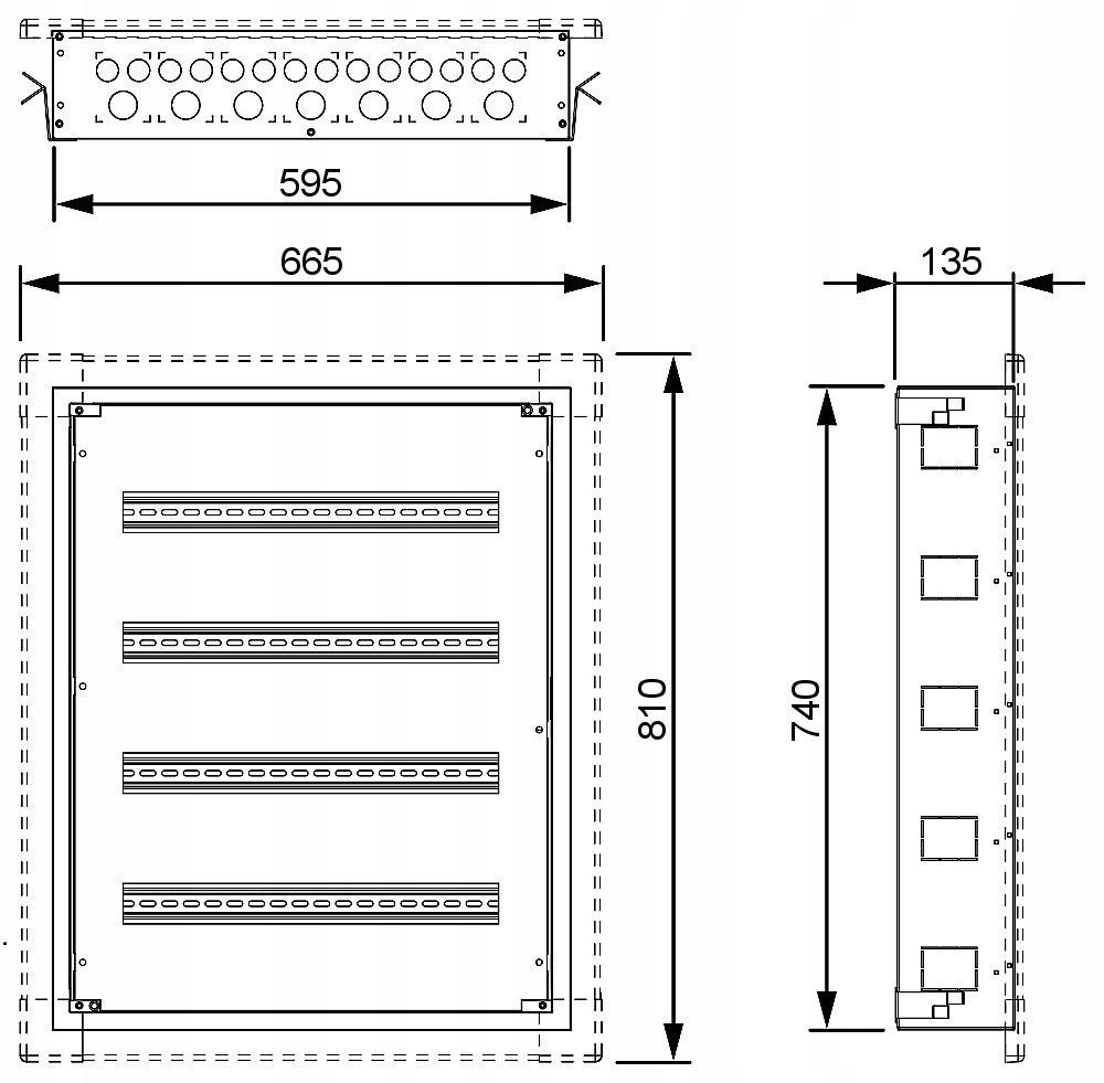 Rozdzielnica podtynkowa XL3 S 160 4X24 moduły (96 modułowa) - bez drzwi