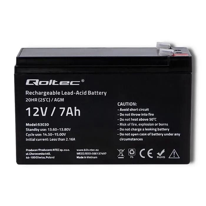 QOLTEC Akumulator AGM 12V 7Ah max. 105A