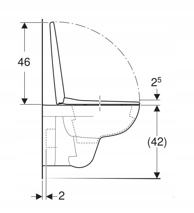Zestaw wiszącej miski WC Selnova, lejowa, B36 cm, H38 cm, T53 cm, z deską s