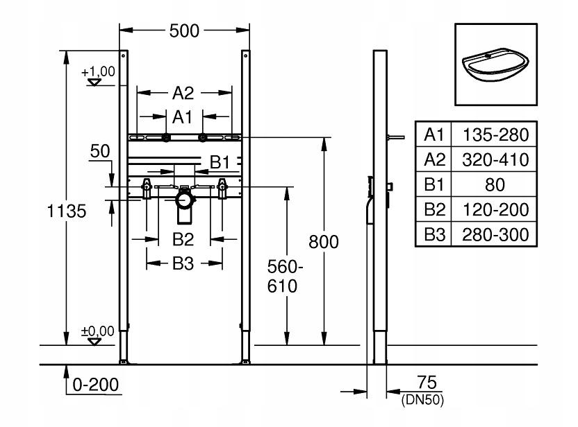 GROHE STELAŻ RAPID SL DO UMYWALKI