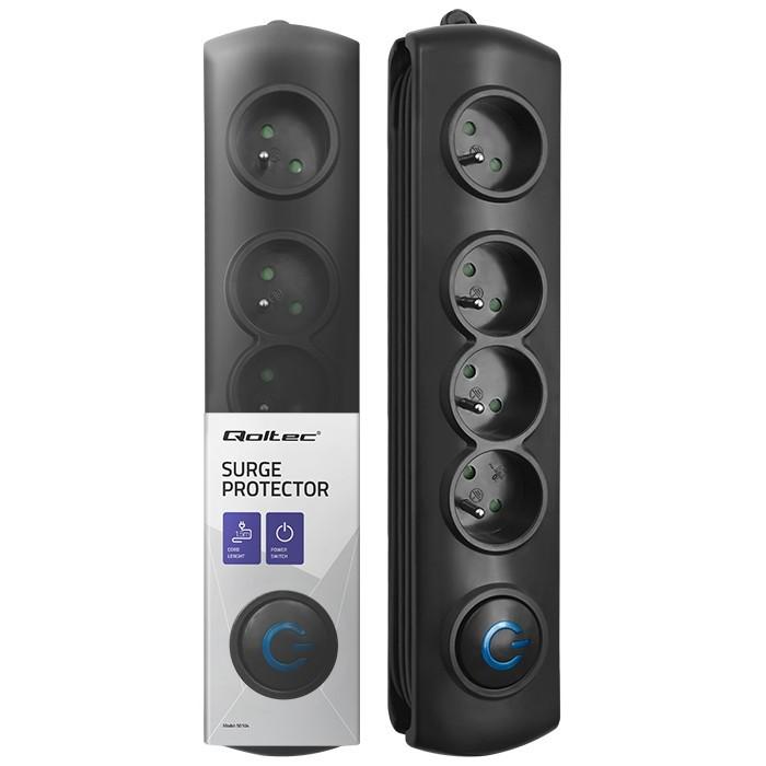 QOLTEC Listwa antyprzepięciowa Quick Switch 4 gniazda 1.5m