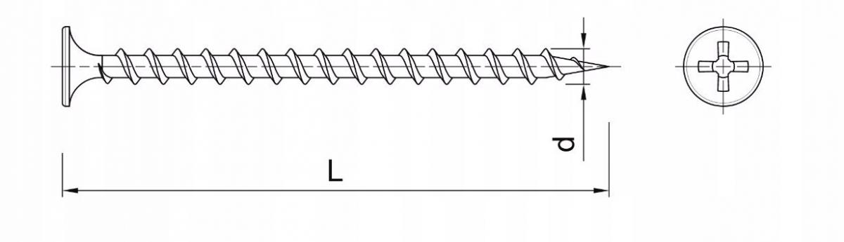 KOELNER Wkręt do płyt G-K 4,8x90 mm do drewna