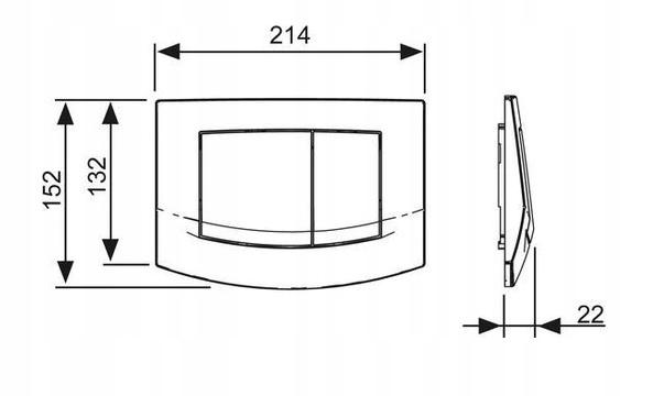 Przycisk spłukujący TECE square II podwójny do WC z metalu czarny mat