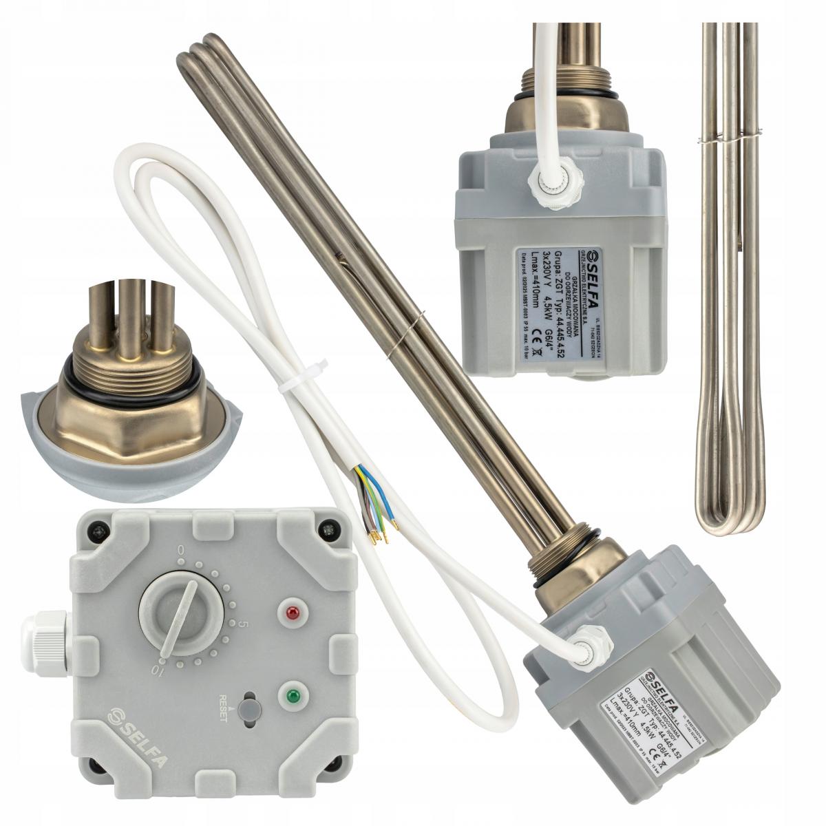 GALMET Komplet elektryczny z grzałką 4,5kW 3x230V - K6/4