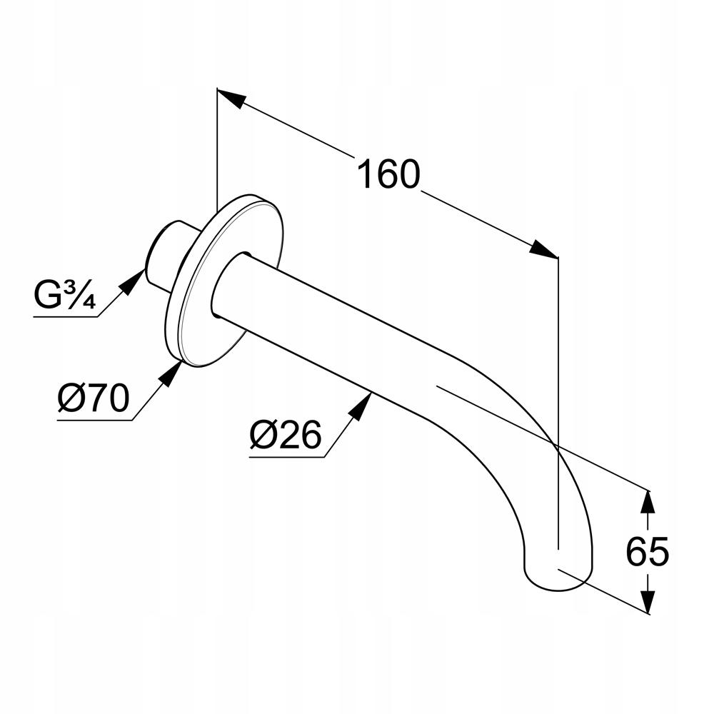Wylewka wannowa KLUDI BOZZ DN 20 chrom