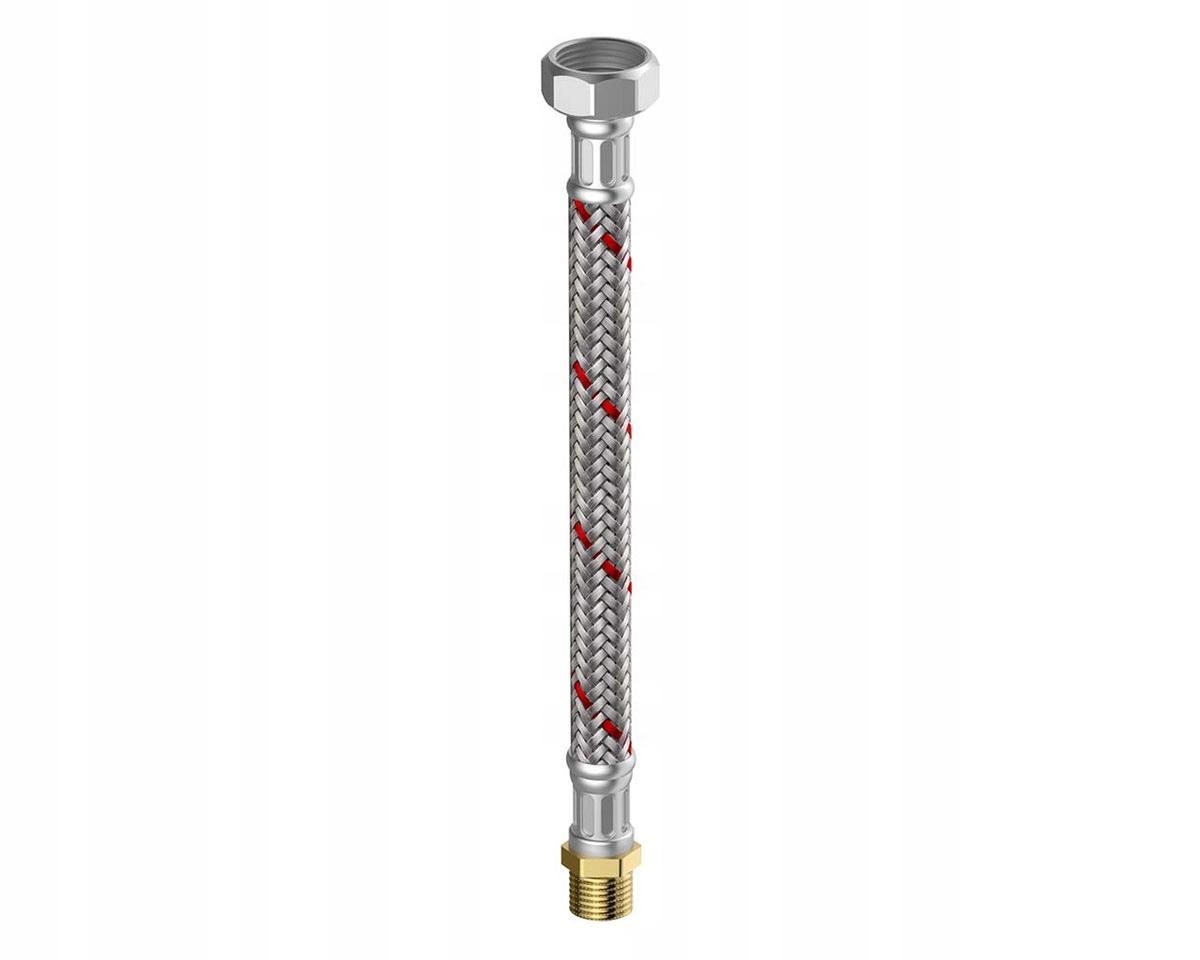Wąż w oplocie 10bar,L=30 cm,1 gwint wewnętrzny / gwint zewnętrzny nierdzew