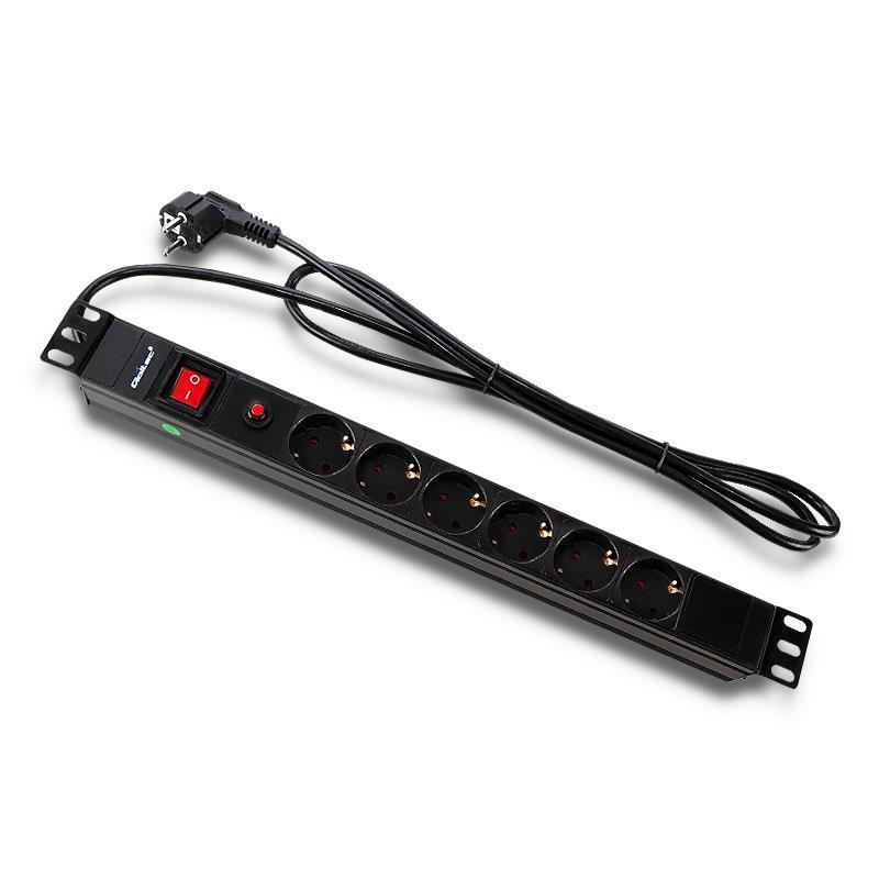 Listwa zasilająca antyprzepięciowa CB do szafy RACK 19 1U 16A PDU 6xSCHUKO