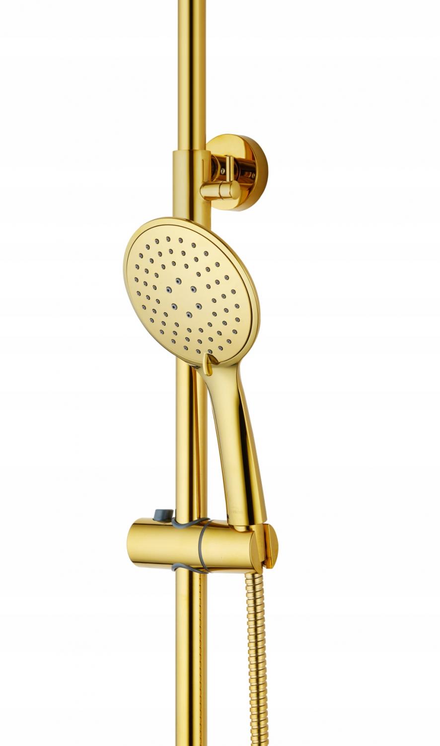 INVENA DESZCZOWNIA Z BATERIĄ TERMOSTATYCZNĄ GOLD INVENA TREND ZŁOTA