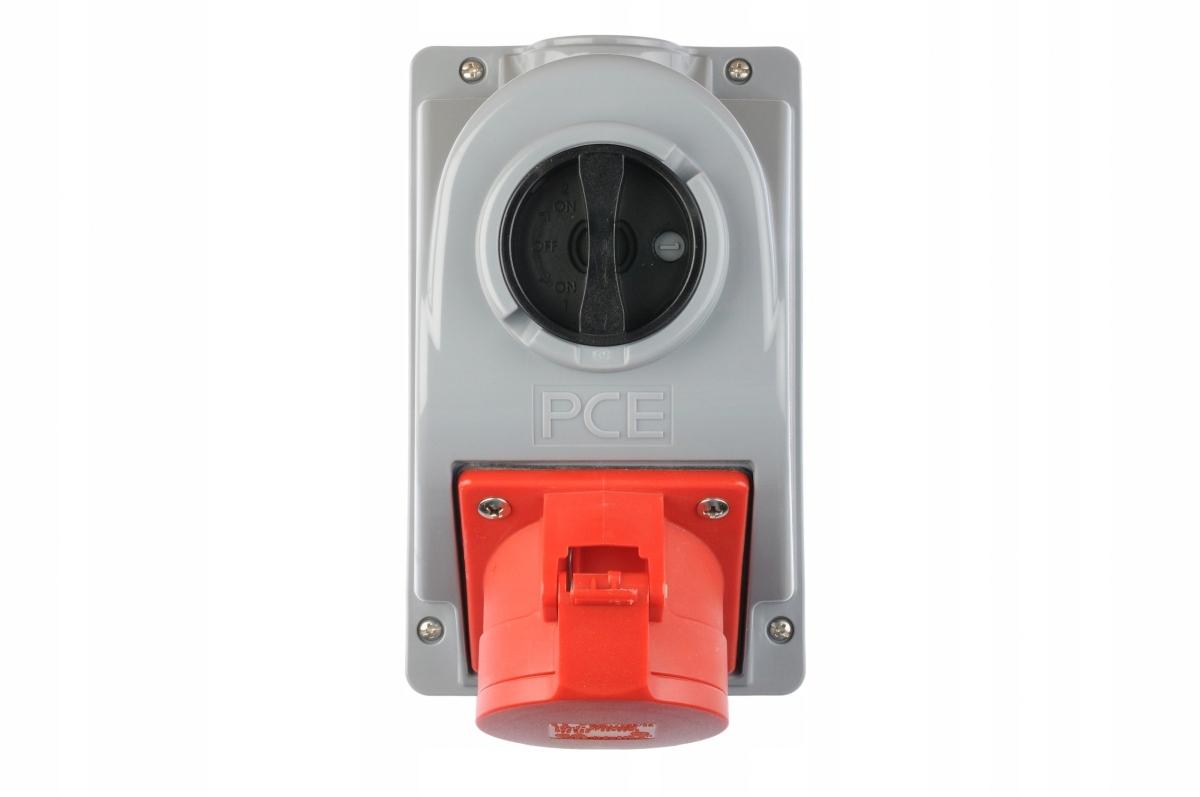 Gniazdo stałe z wyłącznikiem typ Combo-Pol 32A 400V 3P+Z+N, wył. 0-1 IP44