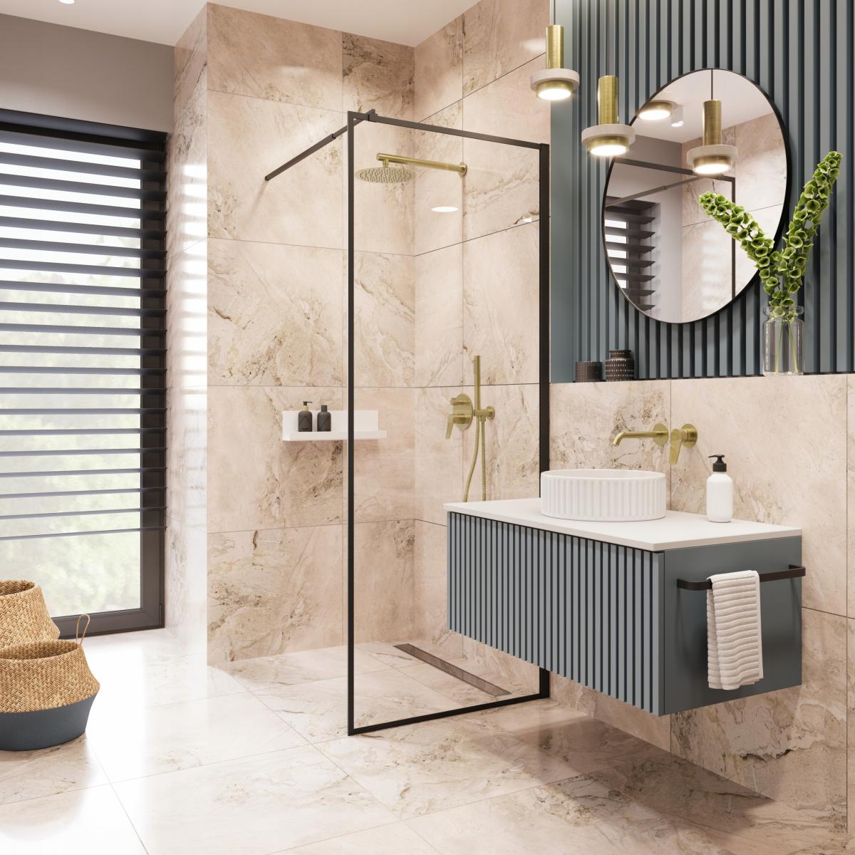 INVENA BATERIA UMYWALKOWA PODTYNKOWA ALONIA INVENA TREND ZŁOTO SZCZOTKOWANE