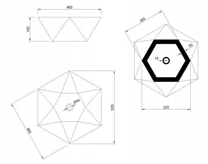 INVENA UMYWALKA NABLATOWA NAKSOS INVENA TREND, 54 CM, GEOMETRYCZNA