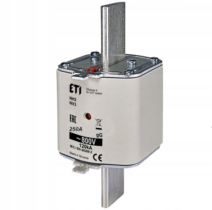 ETI Wkładka topikowa zwłoczna - 800V - KOMBI NH3 gG 160A/800V