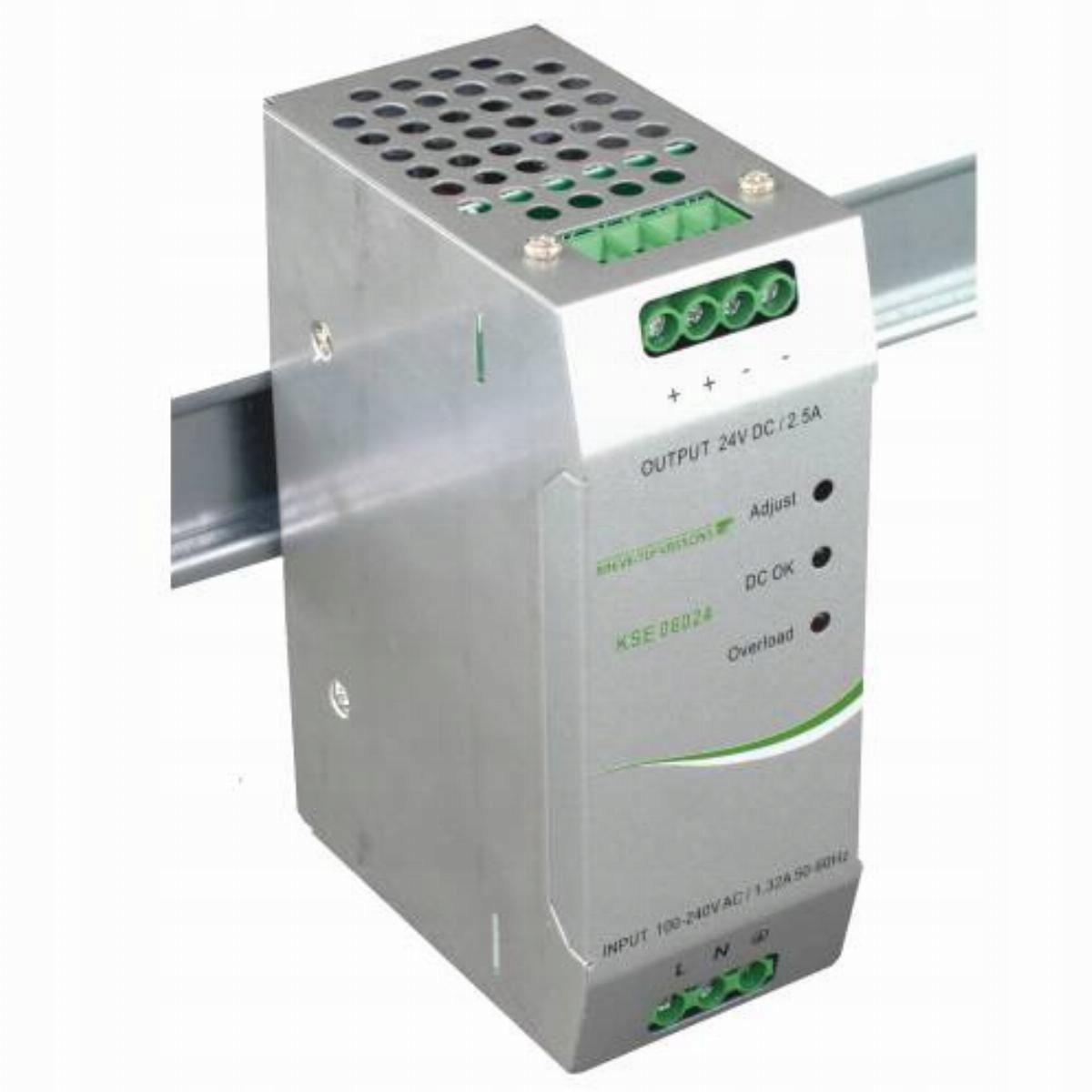 Zasilacz impulsowy KSR 06024 230/ 24VDC 2,5A na szynę DIN TH-35 stabilizowa