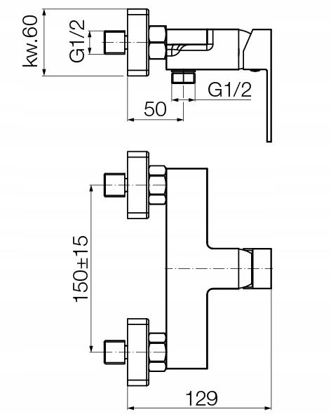 VALVEX Bateria natryskowa ARS bez akcesoriów chrom