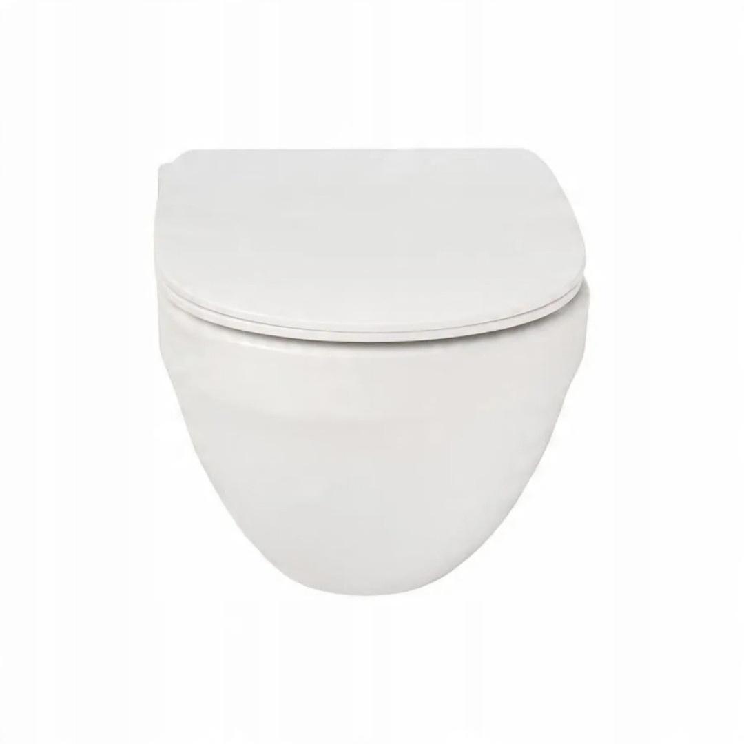 Miska wisząca HEBE 52x36cm Rimless Biały + Deska Slim wolnoopad. ROCA[16]