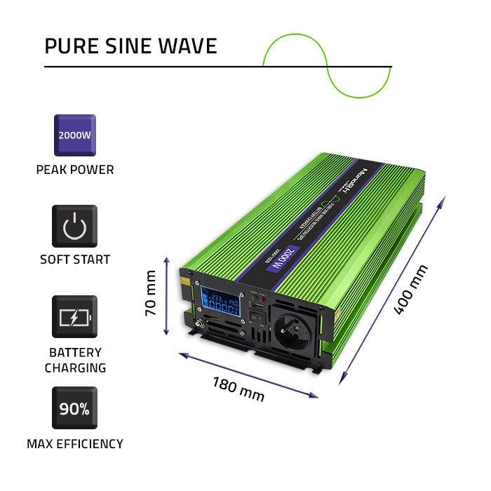 Przetwornica napięcia Monolith | ładowanie baterii | UPS | 1000W | 2000W |