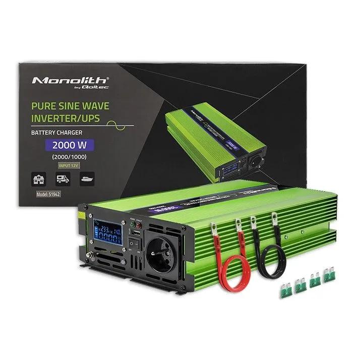 Przetwornica napięcia Monolith | ładowanie baterii | UPS | 1000W | 2000W |