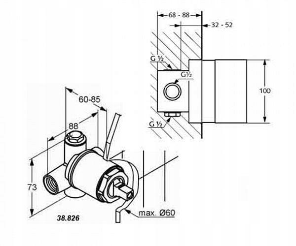 Element podtynkowy KLUDI KLUDI do baterii natryskowej DN 15