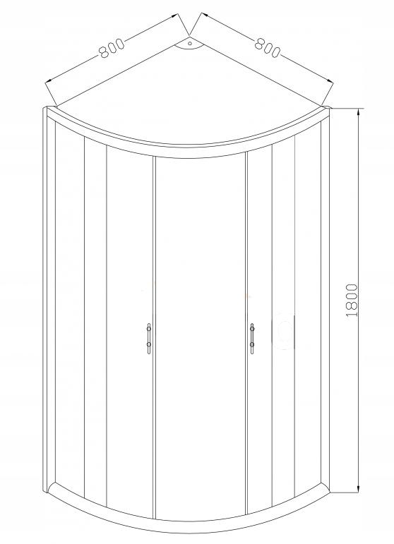 INVENA KABINA NATRYSK. PÓŁOKR.MARBELLA 80X80 PR.CHROM SZKŁO MROŻONE