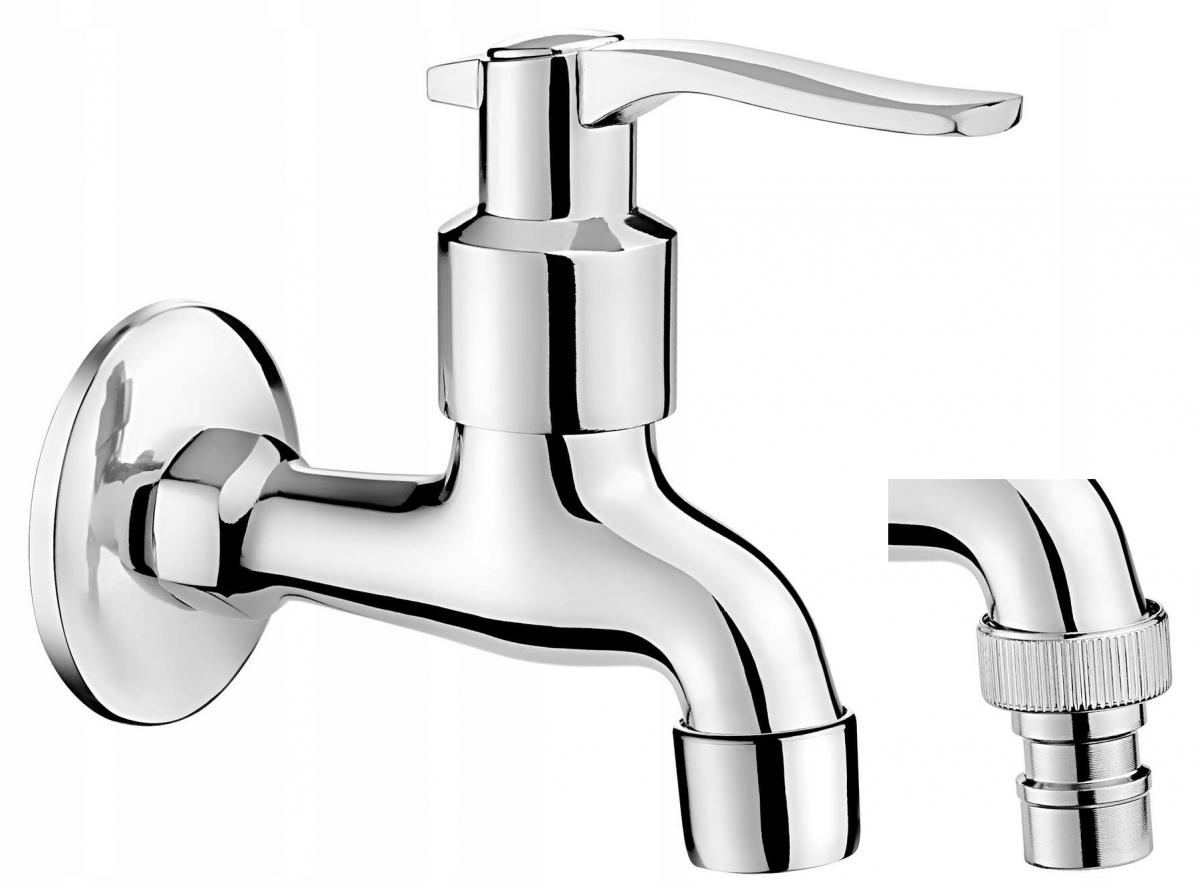 Bateria umywalkowa ścienna do wody zimnej lub zmieszanej, chrom