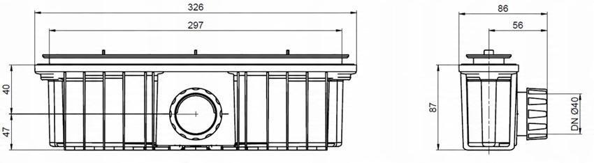 Syfon brodzikowy PYROS wys. 87mm (0,53l/min) ROCA
