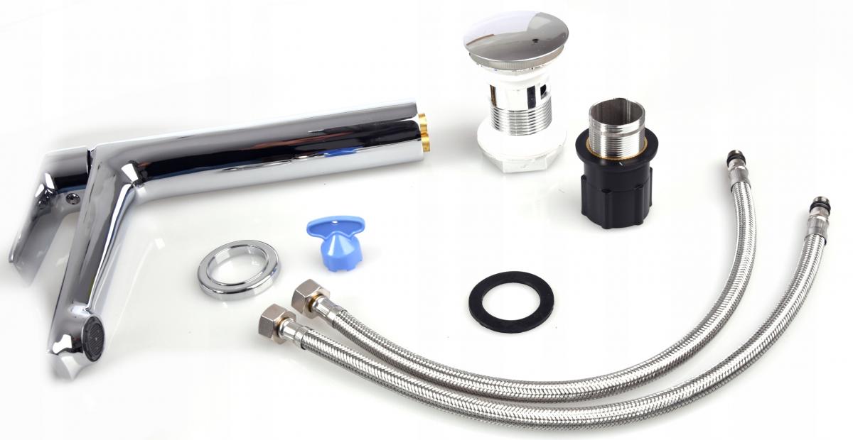 Bateria umywalkowa INVENA wysoka DOKOS CHROM 48h