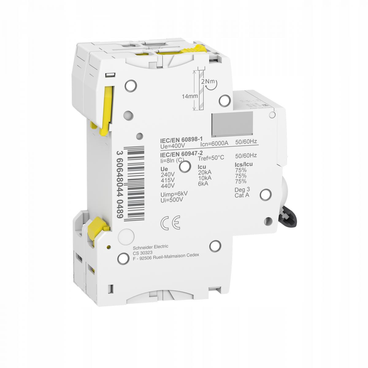 SCHNEIDER ELECTRIC Wyłącznik nadprądowy iC60N-C6-2 C 6A 2-biegunowy