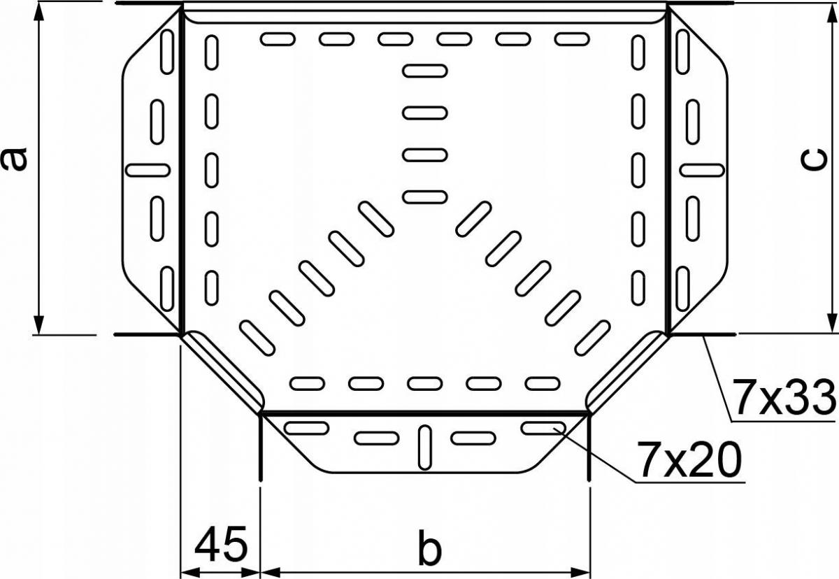 BAKS Trójnik korytka TKJ200H60, grubość blachy 1,0mm