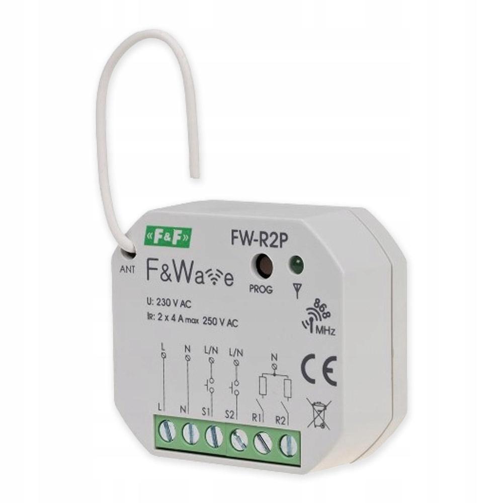 F&F Radiowy podwójny przekaźnik bistabilny - montaż PDT 85÷265V AC/DC