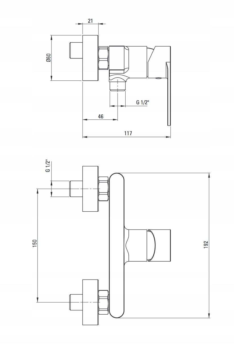 DEANTE Bateria prysznicowa chrom ALPINA BGA 040M 48h