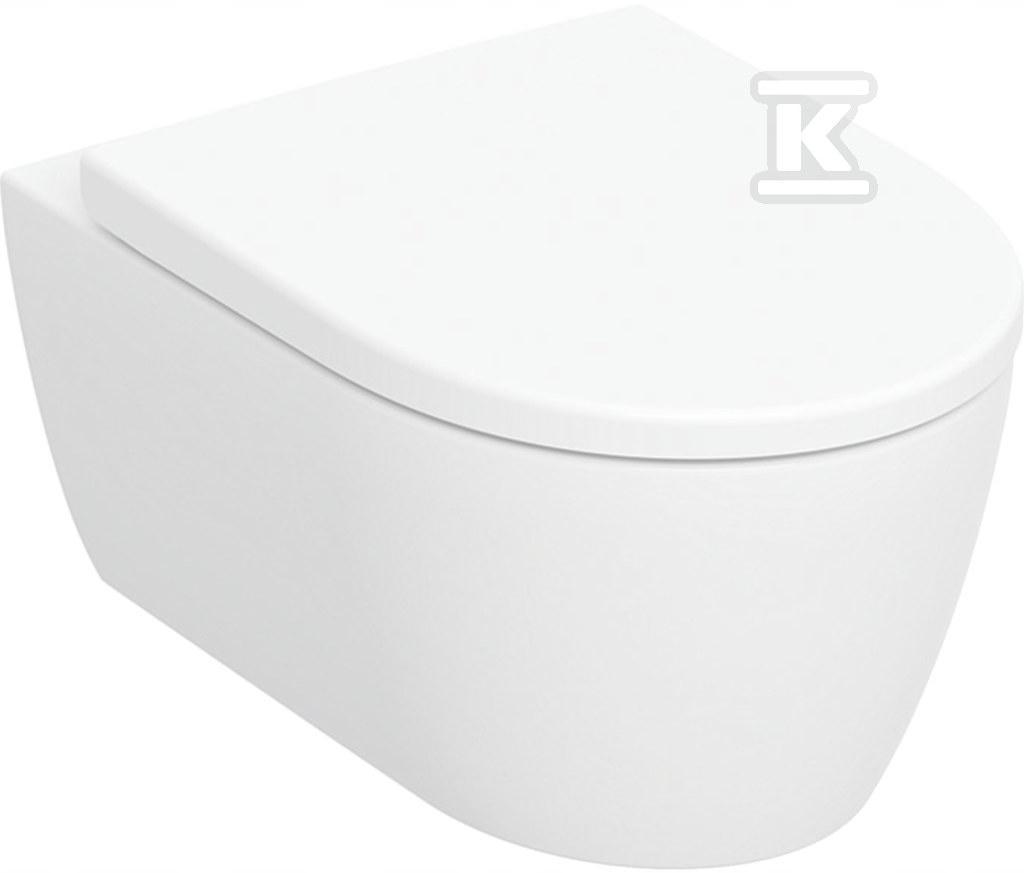 Zestaw wiszącej miski WC iCon, lejowa, B35.5 cm, H37.5 cm, T53 cm, ukryte m